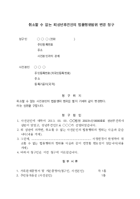 취소할 수 없는 피성년후견인의 법률행위범위 변경 청구